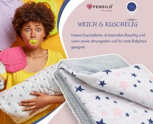 Baby Mulltücher; Mullwindeln; Spucktücher; fensilo; mulltücher baby; mulltücher baby mädchen; spucktücher baby; spucktücher baby mädchen; spucktuch junge; Fensilo baby; Fensilo baby blanket; blanket; baby blanket; newborn; object; knitted; top view; Fensilo.com; white blanket; white; background; beautiful; indoors; sheet; cover; fabric; wash; cushion; bed; polyester; satin; protection; swaddle blanket; comfortable; cotton; hypoallergenic; cute; design; washable; warm; comfy; care; soft; bedroom; set; size; crib; baby crib; outdoor; playground; vacation; park; sleep; colorful; breathable; layers; 2 layers; premium; materials; premium materials; high-quality; quality; unisex; large blanket; wide blanket; long; wide; comfortable blanket; adorable design; stars; cute stars; blue; pink;